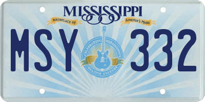 MS license plate MSY332