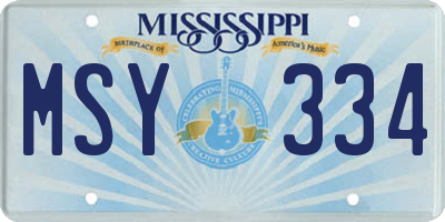 MS license plate MSY334