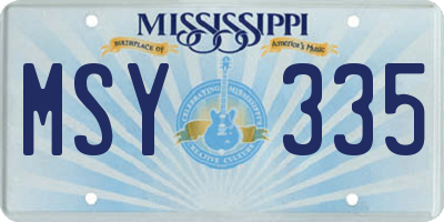 MS license plate MSY335