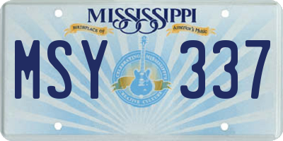 MS license plate MSY337