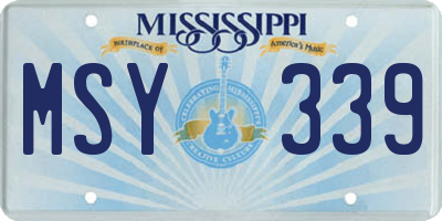 MS license plate MSY339