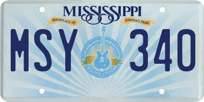 MS license plate MSY340