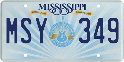 MS license plate MSY349