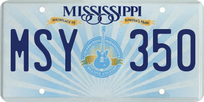 MS license plate MSY350