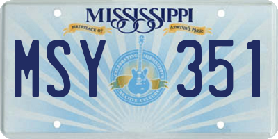 MS license plate MSY351