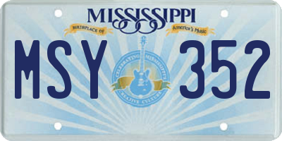 MS license plate MSY352