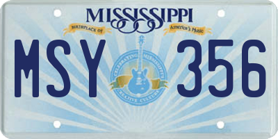 MS license plate MSY356