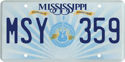 MS license plate MSY359