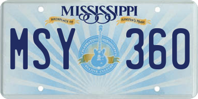 MS license plate MSY360