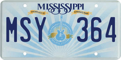 MS license plate MSY364