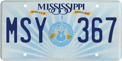 MS license plate MSY367