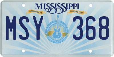 MS license plate MSY368