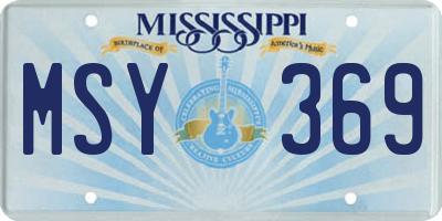 MS license plate MSY369