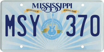 MS license plate MSY370