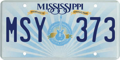MS license plate MSY373