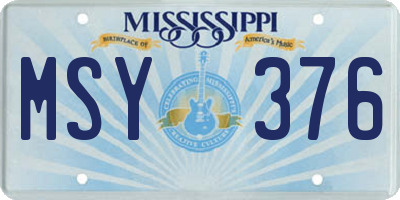 MS license plate MSY376
