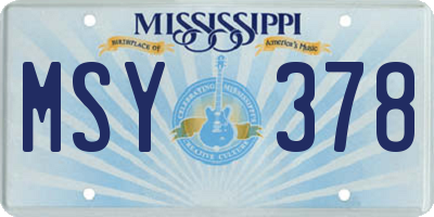 MS license plate MSY378