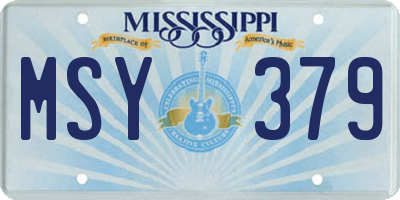 MS license plate MSY379