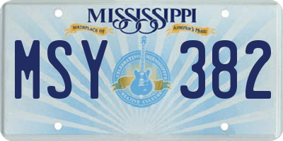 MS license plate MSY382