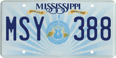 MS license plate MSY388