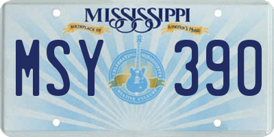 MS license plate MSY390