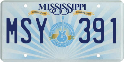 MS license plate MSY391