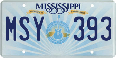 MS license plate MSY393