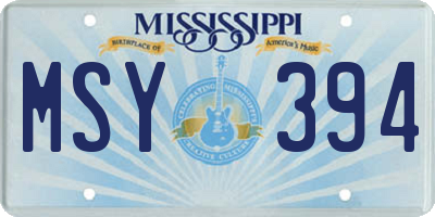 MS license plate MSY394