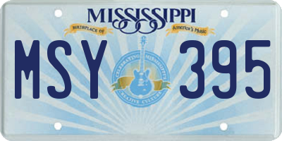 MS license plate MSY395