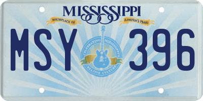 MS license plate MSY396