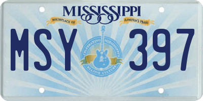 MS license plate MSY397