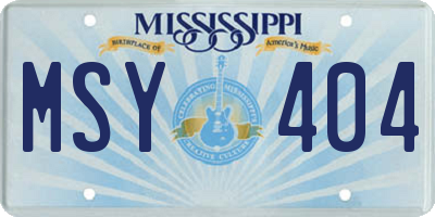 MS license plate MSY404