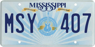 MS license plate MSY407