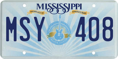 MS license plate MSY408