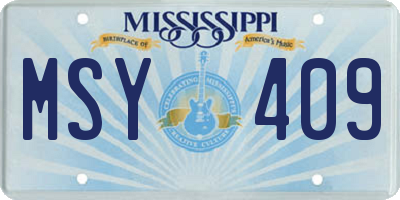 MS license plate MSY409
