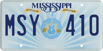 MS license plate MSY410