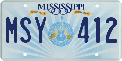 MS license plate MSY412
