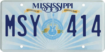MS license plate MSY414