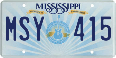 MS license plate MSY415