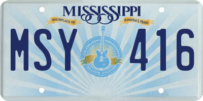 MS license plate MSY416