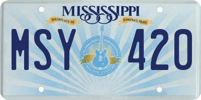 MS license plate MSY420