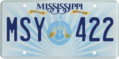 MS license plate MSY422