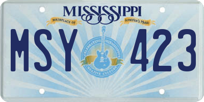 MS license plate MSY423