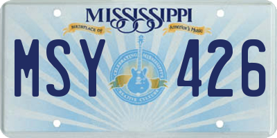 MS license plate MSY426