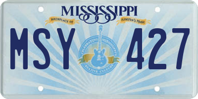 MS license plate MSY427
