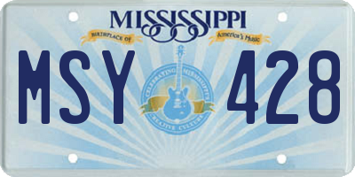 MS license plate MSY428