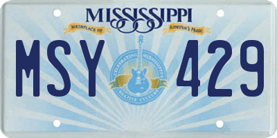 MS license plate MSY429