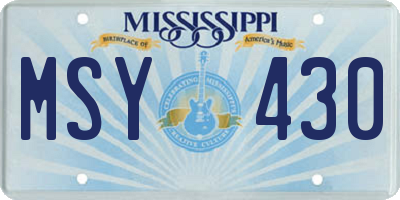 MS license plate MSY430