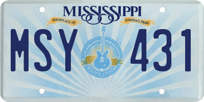 MS license plate MSY431