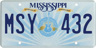 MS license plate MSY432